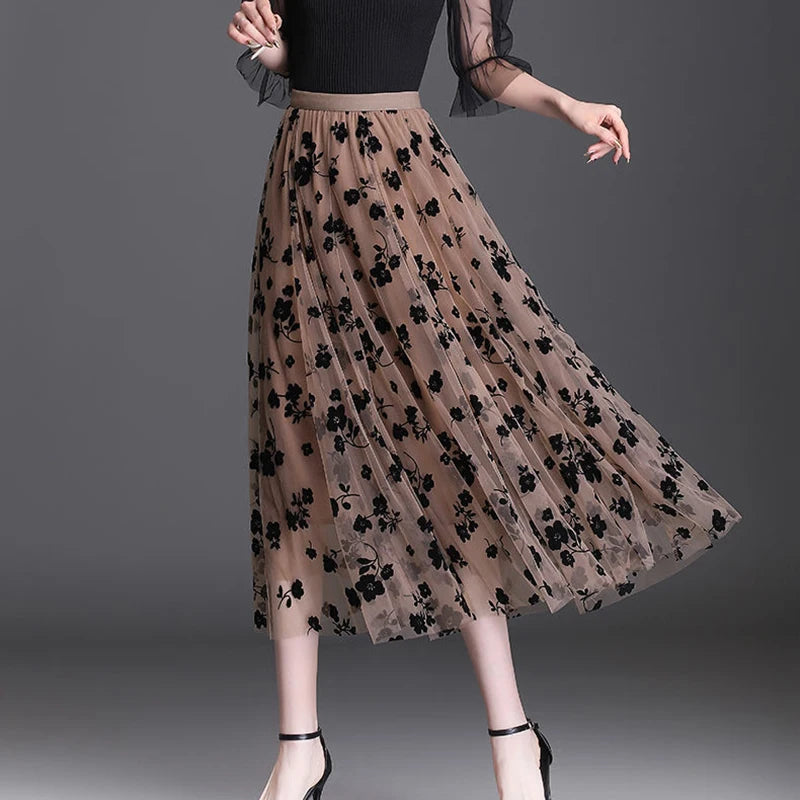 Eliza Petal Mesh Skirt