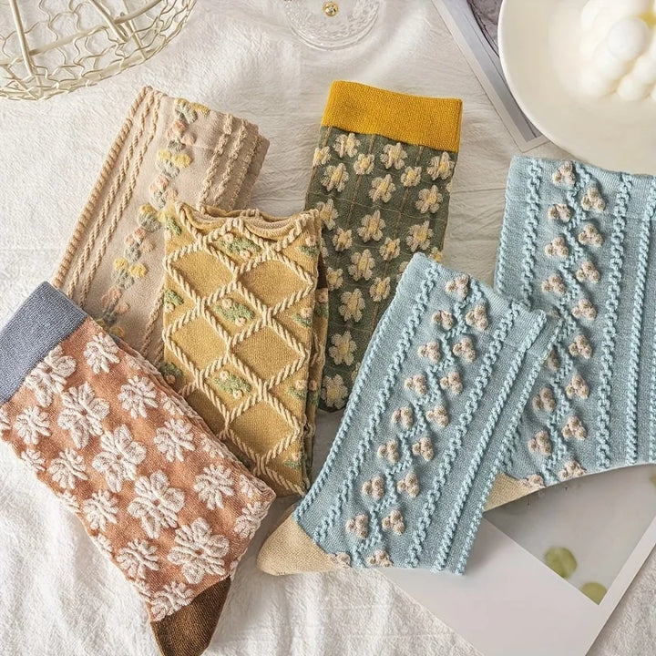 Cottage Garden Embroidered Socks