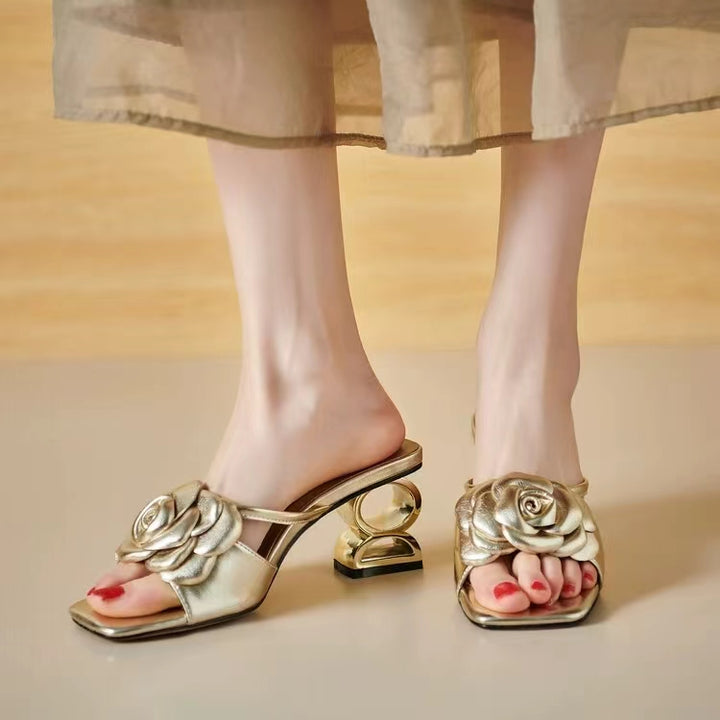 Camila Sculpted Rose Heels