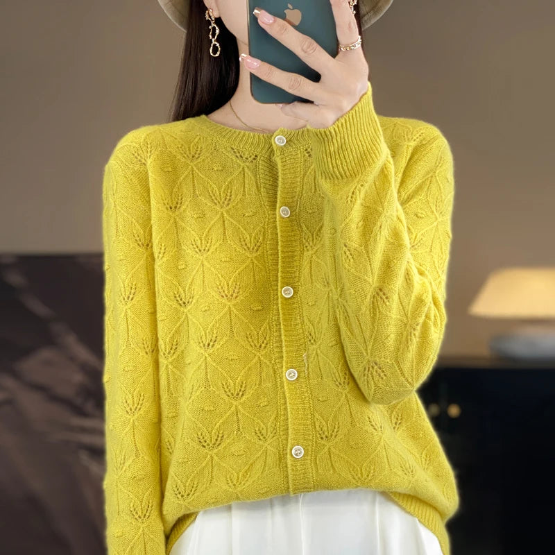 Sienna Buttoned Wool Cardigan